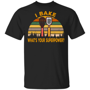 Vintage Retro I Bake What's Your Superpower T-Shirt - Macnystore