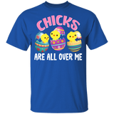 Chicks Are All Over Funny Rabbit Bunny Eggs Easter Day Matching Shirt For Kids Men Women Chicks Chicken Lover Gifts Youth T-Shirt - Macnystore