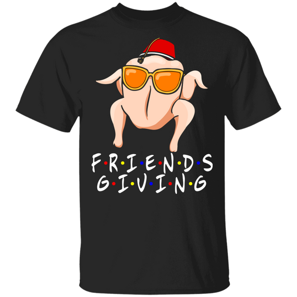 Thanksgiving Turkey Shirt Friendsgiving Funny Thanksgiving With Friends Turkey Wearing Glasses Lover Gifts T-Shirt - Macnystore