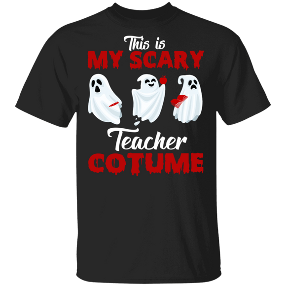 Horror This Is My Scary Teacher Costume Halloween Ghost T-Shirt - Macnystore