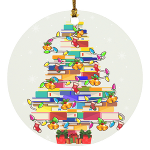 Christmas Ornament Funny Christmas Library Book Tree Cute Book Lover Librarian Ornament Xmas - Macnystore