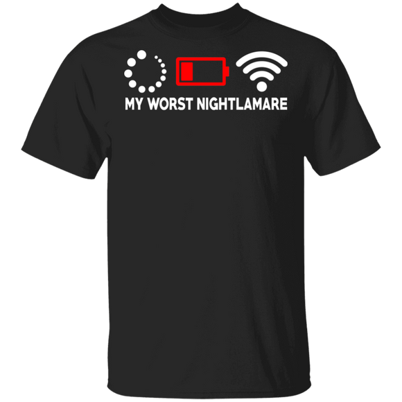 Gamer Shirt My Worst Nightmare Funny Wifi Low Battery Gag Gamer Game Lover Gifts T-Shirt - Macnystore