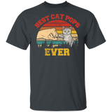 Vintage Retro Best Cat Pops Ever Cat Lover Owner Fans Matching Shirt For Family Funny Men Gifts T-Shirt - Macnystore