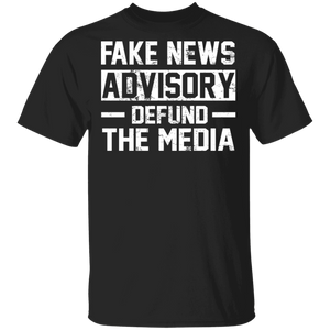 Fake News Advisory Defund The Media Funny Gifts T-Shirt - Macnystore