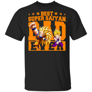 Best Super Saiyan Dad Ever Cool Dragon Ball Son Goku Shirt Matching Father's Day Gifts T-Shirt - Macnystore