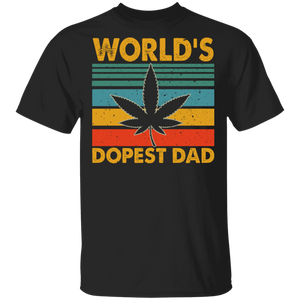 Vintage Retro World's Dopest Dad Cool Weed Cannabis Father's Day Gifts T-Shirt - Macnystore