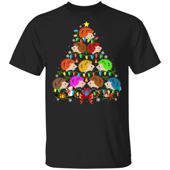 Christmas Tree Shirt Hedgehog Christmas Tree Cute X-mas Tree Hedgehog Lover Gifts Christmas T-Shirt - Macnystore