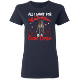 All I Want For Valentine Is A Cane Corso Dog Pet Lover Matching Shirts For Couples Boys Girl Women Personalized Valentine Ladies T-Shirt - Macnystore