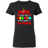 You Are The Reason I Love To Teach Matching Shirts For Preschool Elementary Teacher Couple Personalized Valentine Gifts Ladies T-Shirt - Macnystore