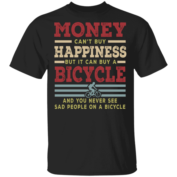 Vintage Retro Buy Money Can't Buy Happiness But It Can Buy A Bicycle Funny Biker Gifts T-Shirt - Macnystore