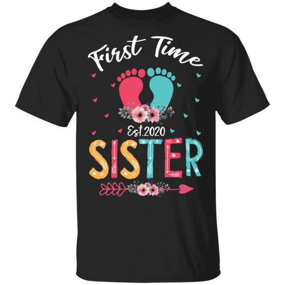 Womens First Time Sister Expecting Sister Baby Pregnancy Announcement T-Shirt - Macnystore
