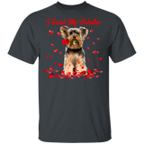 I Found My Valentine Yorkshire Terrier Dog Pet Lover Fans Matching Shirts For Couples Boys Girls Women Personalized Valentine Gifts T-Shirt - Macnystore