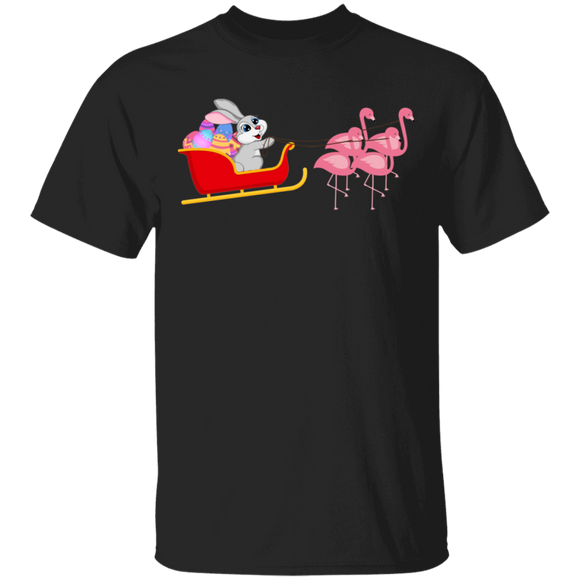 Easter Bunny Riding Flamingo Funny Rabbit Bunny Eggs Easter Day Matching Shirt For Kids Men Women Flamingo Lover Gifts T-Shirt - Macnystore