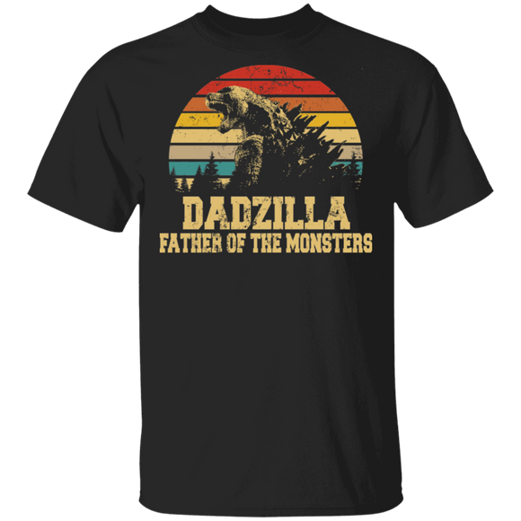 Vintage Retro Dadzilla Father Of Monster Cool Godzilla Father's Day T-Shirt - Macnystore