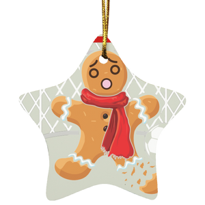 Christmas Gingerbread Shirt Football Goalie Funny Christmas Gingerbread Man Snap Football Player Lover Gifts SUBORNS Star Ornament - Macnystore