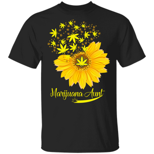 Marijuana Aunt Cool Sunflower Weed Cannabis Marijuana Smoker Smoke Smoking Mother's Day Gifts T-Shirt - Macnystore