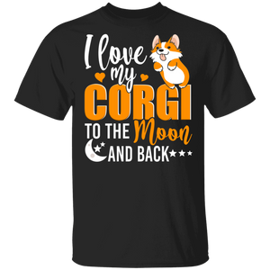 Dog Lover Shirt I Love My Corgi To The Moon And Back Funny Dog Lover Gifts T-Shirt - Macnystore