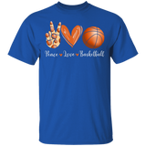 Peace Love Basketball Cute Victory Hand Emoji Heart Basketball Shirt Matching Basketball Player Lover Gifts T-Shirt - Macnystore