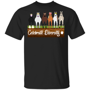 Celebrate Diversity Funny Horses Matching Horse Lover Owner Farmer Rancher Gifts T-Shirt - Macnystore