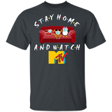 Stay Home And Watch MTV Funny Shrimp Turkey Penguin Sit On Sofa Shirt Matching MTV TV Show Lover Fans Gifts T-Shirt - Macnystore