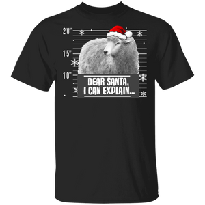 Christmas Sheep Lover Shirt Dear Santa I Can Explain Funny Christmas Santa Criminal Sheep Farmer Lover Gifts T-Shirt - Macnystore
