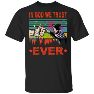 In God We Trust Ever Cute Border Collie Wearing American Flag 4th Of July Gifts T-Shirt - Macnystore