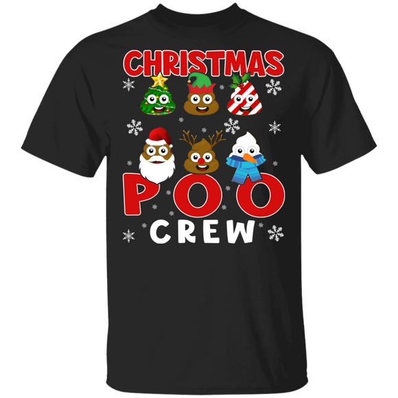 Christmas Emoticons Shirt Christmas Poo Crew Funny Christmas Tree Elf Santa Poop Emoticons Lover Gifts T-Shirt - Macnystore