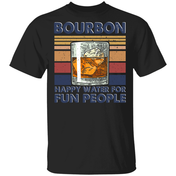 Vintage Retro Bourbon Happy Water For Fun People Drinking T-Shirt - Macnystore