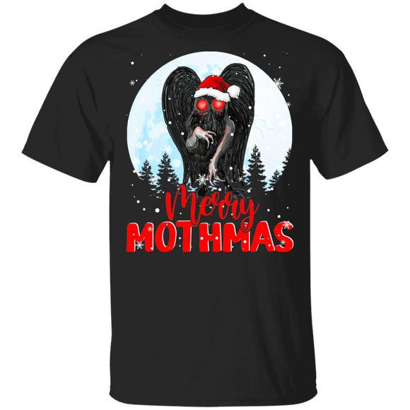 Christmas Mothman Shirt Merry Mothmas Funny Christmas Santa Mothman Lover Gifts T-Shirt - Macnystore