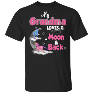 My Grandma Loves Me To The Moon And Back Cute Magical Unicorn On Moon Mother's Day Gifts T-Shirt - Macnystore