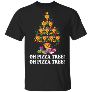 Christmas Tree Shirt Oh Pizza Tree Funny Christmas Mexican Food Pizza Lover Gifts T-Shirt - Macnystore