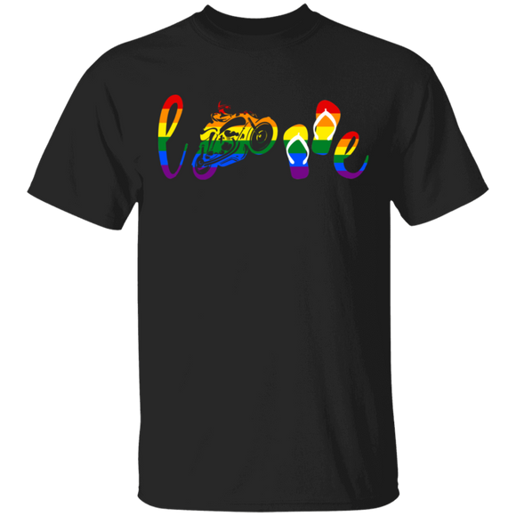 Love LGBT Biker Pride LGBT Flag Gay Lesbian Motorcycle Gifts T-Shirt - Macnystore