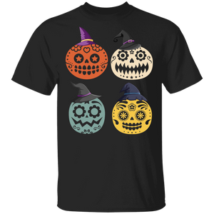 Halloween Day Of The Dead Shirt Pumpkin Sugar Skull Witch Funny Halloween Dia De Los Muertos Pumpkin Lover Gifts Halloween T-Shirt - Macnystore