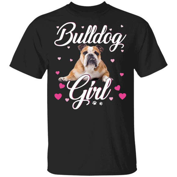 Bulldog Girl Women Puppy Mom Dog Mama Lover T-Shirt - Macnystore
