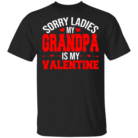 Sorry Ladies My Grandpa Is My Valentine Matching Shirts For Family Kids Boys Men Personalized Valentine Gifts T-Shirt - Macnystore
