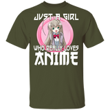 Just A Girl Who Lives Anime Funny Otaku Anime Lover T-Shirt - Macnystore