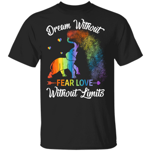 Dream Without Fear Love Without Limit Proud LGBT Elephant Pride LGBT Gay Lesbian Gifts T-Shirt - Macnystore