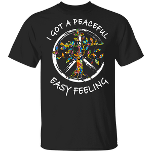 I Got A Peaceful Easy Feeling Peace Sign Floral Hippie Tree Shirt Matching Hippie Lover Men Women Gifts T-Shirt - Macnystore