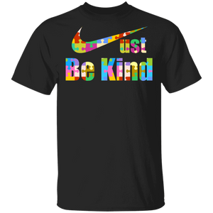 Autism Awareness Shirt Just Be Kind Cool Colorful Puzzle Pieces Autism Awareness Gifts T-Shirt - Macnystore