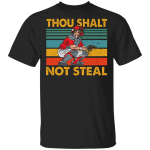 Vintage Retro Thou Shalt Not Steal Cool Baseball Player Fans Lover Coach Shirt T-Shirt - Macnystore