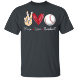 Peace Love Baseball Cute Victory Hand Emoji Heart Baseball Shirt Matching Baseball Player Lover Gifts T-Shirt - Macnystore