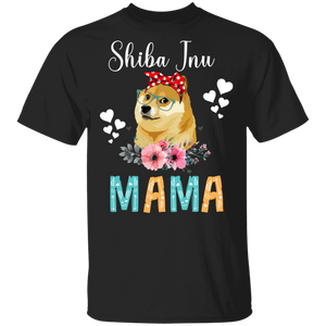 Shiba Inu Mama Puppy Mom Dog Mama Lover Floral T-Shirt - Macnystore