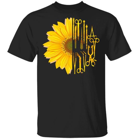 Cool Sunflower Medical Tools Matching Doctor Nurse Gifts T-Shirt - Macnystore