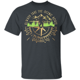 Always Take the Scenic Route Cool Bigfoot On Compass Shirt Matching Camper Traveler Gifts T-Shirt - Macnystore