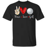 Peace Love Golf Cute Victory Hand Emoji Heart Golf Shirt Matching Golf Player Lover Gifts T-Shirt - Macnystore