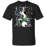 Cute Cat Playing Rock Music Funny Drum Set Matching Cat Lover Owner Musician Music Lover Gifts T-Shirt - Macnystore