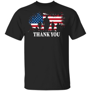American Flag Veteran Shirt Thank You Proud American Flag Veteran Lover Gifts T-Shirt - Macnystore