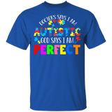 God Says I Am Perfect Cute Awesome Autism Awareness Autistic Children Autism Patient Kids Women Men Gifts Youth T-Shirt - Macnystore