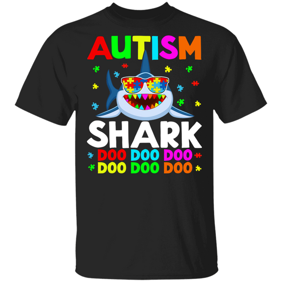 Autism Awareness Shark Shirt Autism Shark Doo Doo Doo Cute Shark Lover Autism Awareness Gifts T-Shirt - Macnystore