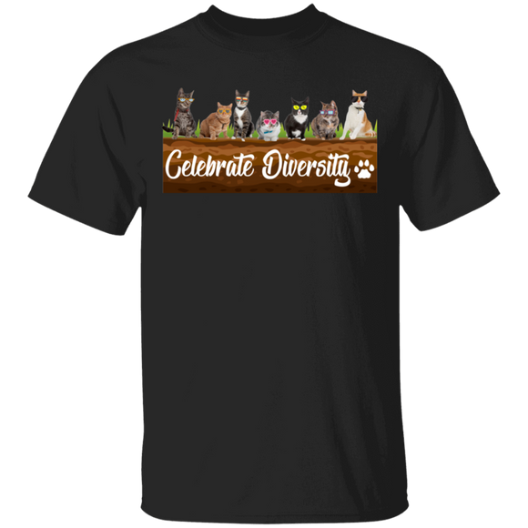 Celebrate Diversity Funny Cats Matching Cat Lover Owner Fans Trainer Gifts T-Shirt - Macnystore